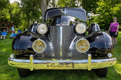 Grosse Pointe Shores, Michigan - The 1939 Cadillac Series 75 Fleetwood Limousine on display at the