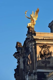 Goldener Engel, Academy of Arts or Lipsiusbau, Academy of Fine Arts, Dresden, Saxony, Germany
