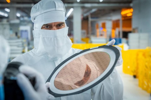 Clean room of Infineon Technologies AG's new Smart Power Fab in Dresden on June 10. The Smart Power