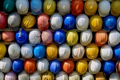Helmets fished out of the sea by beachcombers, Maritime and Beachcomber Museum Flora, the world's