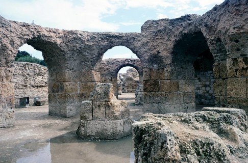 Roman ruins of the Antonine Baths of Antoninus Pius, in Carthage, Tunis, Tunisia, 1998