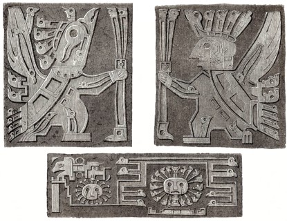 Figuren in Tiwanaku, einer präkolumbianischen Ausgrabungsstätte im Westen Boliviens
