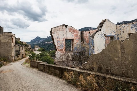 Village destroyed by a flood disaster, lost place, Gairo vecchio, Lanusei, Tortolì, Province of
