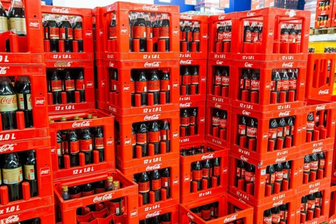 February 2024: Coca-Cola crates in the supermarket