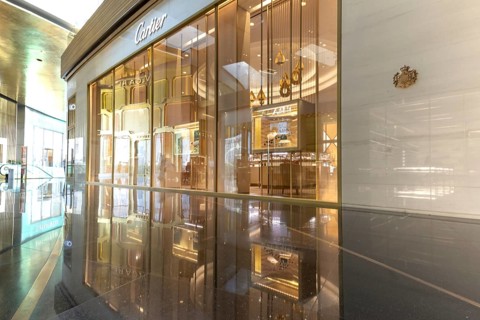 Cartier shop with luxurious window display, IconSiam shopping centre, Khlong San district,