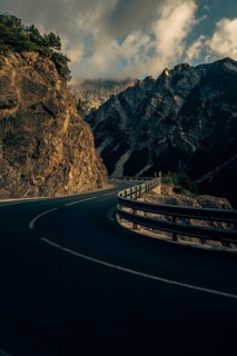 Hahntennjoch pass road in Tyrol in Lechtal, Austria