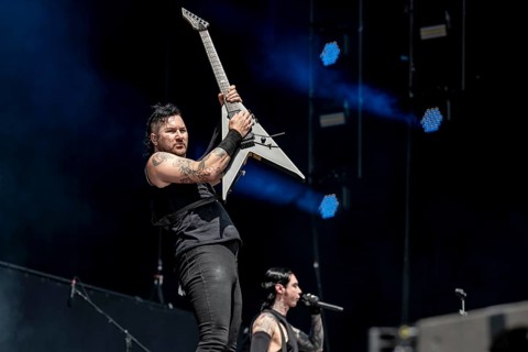 Jacob Jake Pitts, guitarist of Black Veil Brides live at Rock im Park on Zeppelin Field in