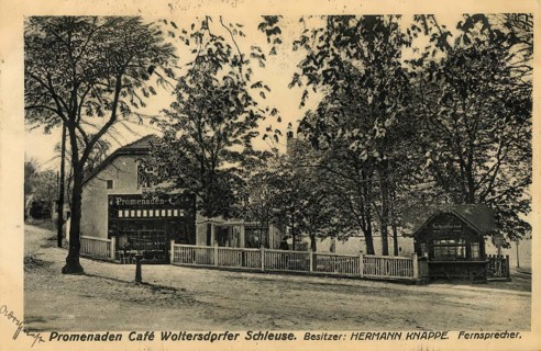 Historical postcard, picture postcard, Woltersdorfer Schleuse, Brandenburg, Germany, digitally