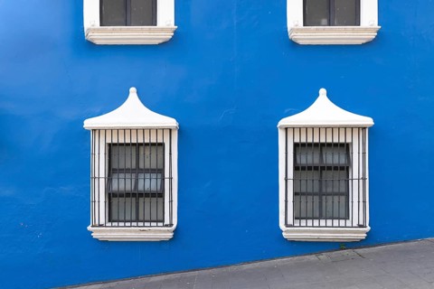 Scenic colorful colonial architecture of Cuernavaca streets in historic center in Mexico Morelos
