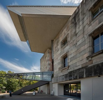 Main entrance from the Reichsparteitage Documentation Center, Nuremberg, Middle Franconia, Bavaria,