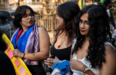 People from LGBT community and supporters participate in Pride Parade on December 22, 2024 in
