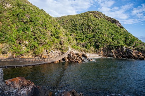 Storms River suspension bridge, Tsitsikamma National Park, Plettenberg Bay, Garden Route National