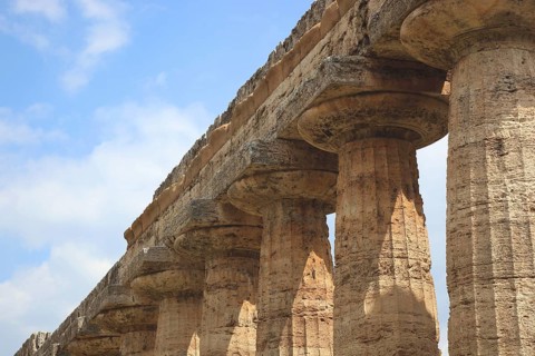 The Basilica, Temple of Hera, in Paestum, Campania, Italy