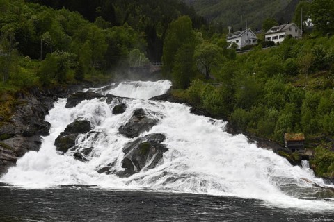 The Hellesyltfossen waterfall in Norway
