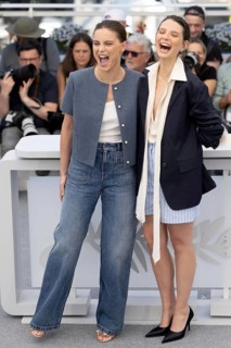 Cannes, France - 15.5.2024: Angelina Woreth and Joséphine Japy during the photocall for QUI BRILLE