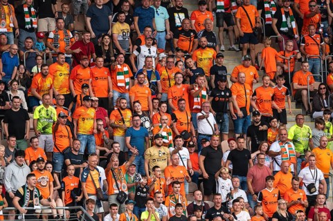 LUBIN, POLAND - JULY 23, 2023: Football match Polish PKO Ekstraklasa between KGHM Zaglebie Lubin vs