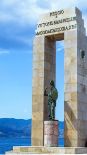 Monument Goddess Athena and statues, Reggio Calabria, Italy