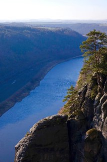 Elbe Sandstone Mountains, bastion area, winter, Saxony, Germany
