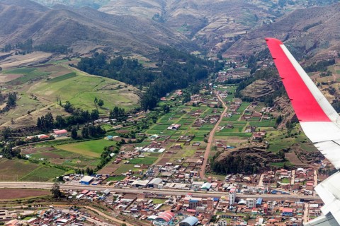 Flight from Lima to Cusco, Andes, Peru