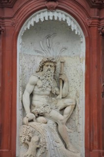 Sculpture Chronos, Greek god of time and Moenus, river god of the Father Main, built 1772,