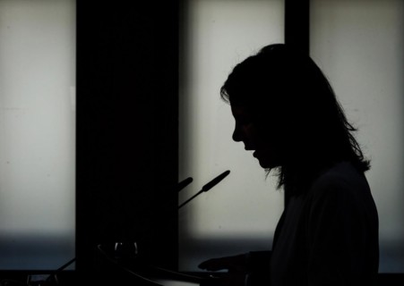 Annalena Bärbock, Federal Foreign Minister, photographed during a press conference in Berlin, 09.04