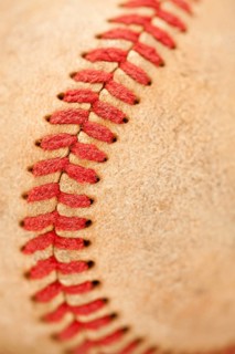 Macro Abstract Detail of Worn Leather Baseball