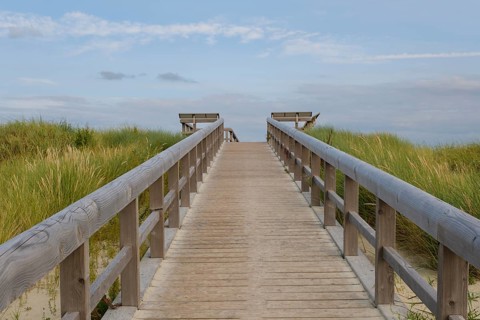 Hozsteg to the viewing platform on the dunes, Norddeich, Norden, East Frisia, Lower Saxony, Germany