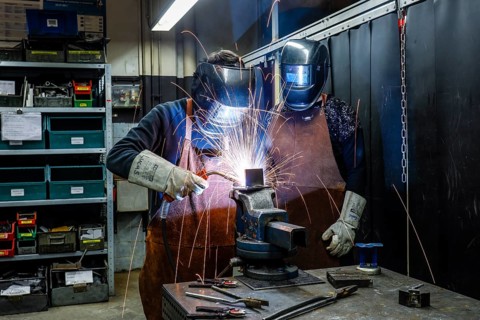 Remscheid, North Rhine-Westphalia, Germany - Trainees in metal professions here welding, Vocational