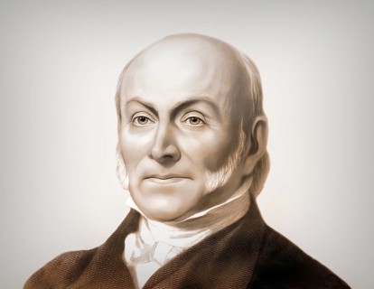 Portrait of John Quincy Adams, 1767-1848, 6th president of the United States, digitally altered