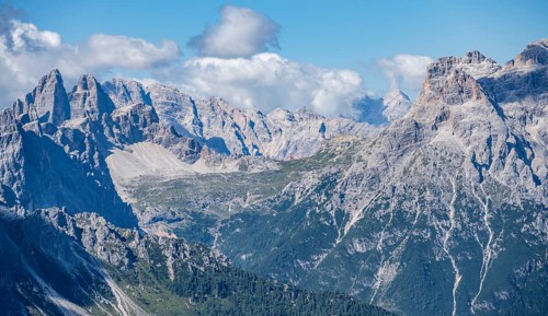 View from the Carnic main ridge to the Sesto Dolomites, Carnic Alps, Carinthia, Austria