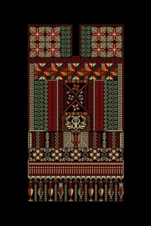 Embroidery vector Tatreez template, Palestinian fashion neck ornament