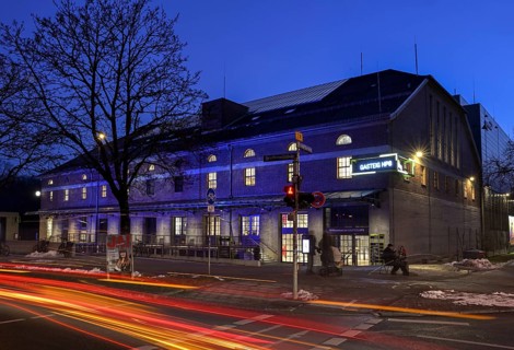 Gasteig HP8, blue hour, cultural center, concert hall, blue hour, Munich-Sendling, Upper Bavaria,