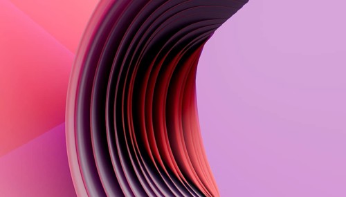 A visually striking 3D render showcasing smooth, undulating waves in deep burgundy and subtle pink