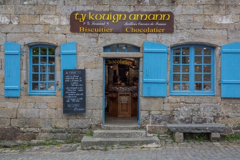 Sweets shop in Locronan village, Finistère department of Brittany in north-western France