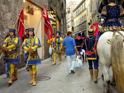 Il Palio di Siena, historical horse race, La Contrada della Tartuca, turtle, and Nobile Contrada
