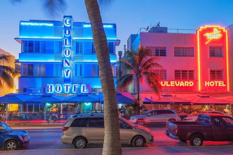 Ocean drive, South Beach, Miami, Florida, USA