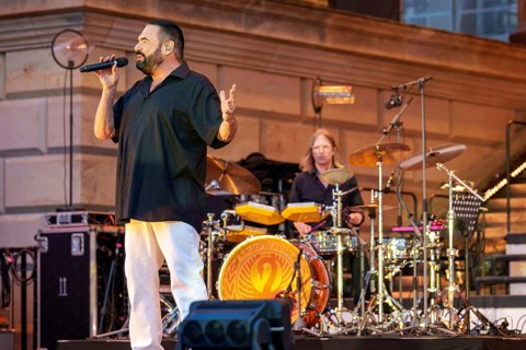 Marian Gold, singer from Alphaville live at the Classic Open Air on Berlin's Gendarmenmarkt on 14