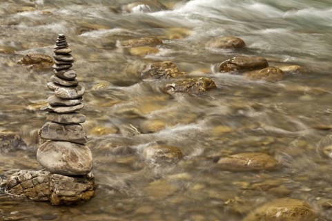 Cairn, Oybach, Oytal, Allgäu, Bavaria, Germany