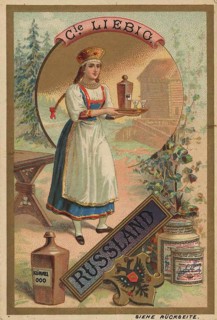 Picture series Drinks of the countries, Russia, caraway, caraway schnapps, Liebig picture,