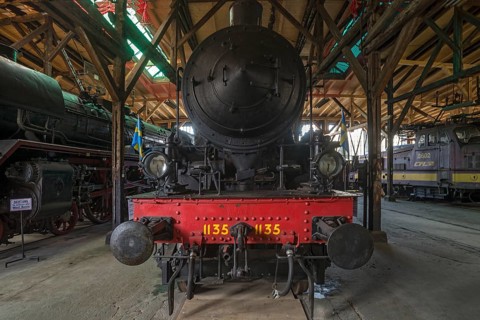Swedish locomotive, class 1135, built 1960, Rundhaus Europa im Bahnpark, Augsburg, Swabia, Bavaria,