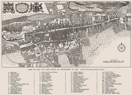 Plan of Edinburgh in 1742, Scotland, United Kingdom
