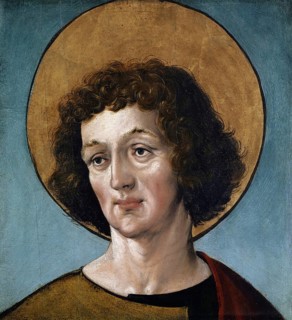 Kopf eines männlichen Heiligen, Head of a Male Saint, authentic reproduction of a work of art,