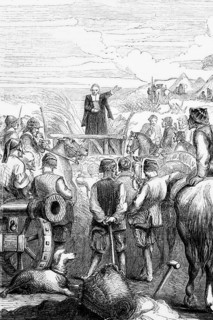 Protestant service in a Puritan camp during the English Civil War, 1643, England, digital
