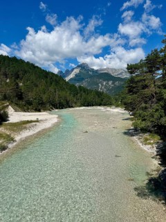 Isar, Wildflusslandschaft Oberes Isartal, Karwendel, Upper Bavaria, Germany