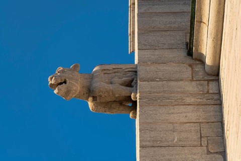 Mythological figure as gargoyle, medieval cathedral, Visby Cathedral, St Mary's Church, former