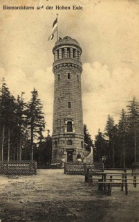 Bismarck Tower on the High Owl in the Owl Mountains, today Wielka Sowa in Poland, at the beginning