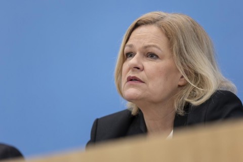 Nancy Faeser (SPD), Federal Minister of the Interior and Home Affairs, recorded at the Federal