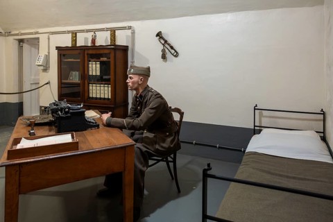 Administration bureau inside Fort Eben-Emael, Belgian WW2 fortress neutralized by German