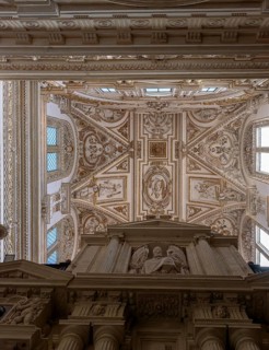 Artfully decorated baroque ceiling with architectural details, Cathedral Mosque of Córdoba