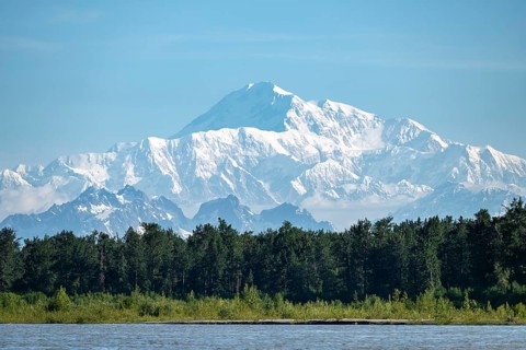 Mt Denali, Talkeetna River off the Alaska Range, Denali National Park, Alaska, USA